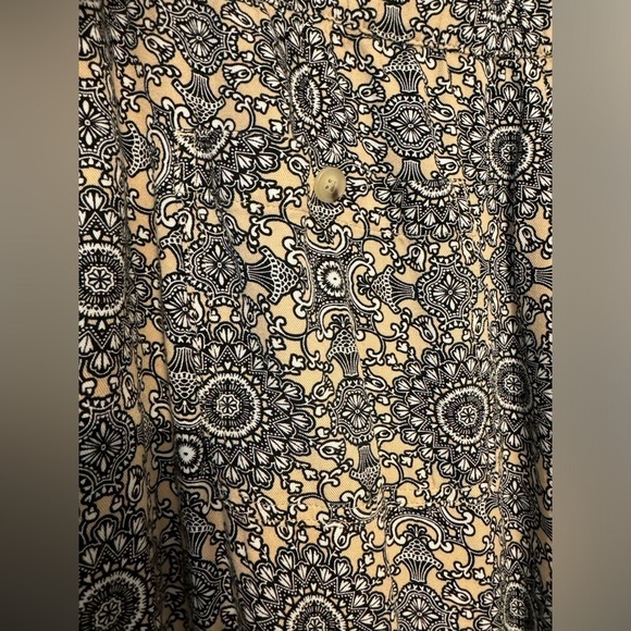 Liz Claiborne Mid Rise Straight Pull On Pants Cream Black White Geometric Sz 1X - Picture 13 of 17